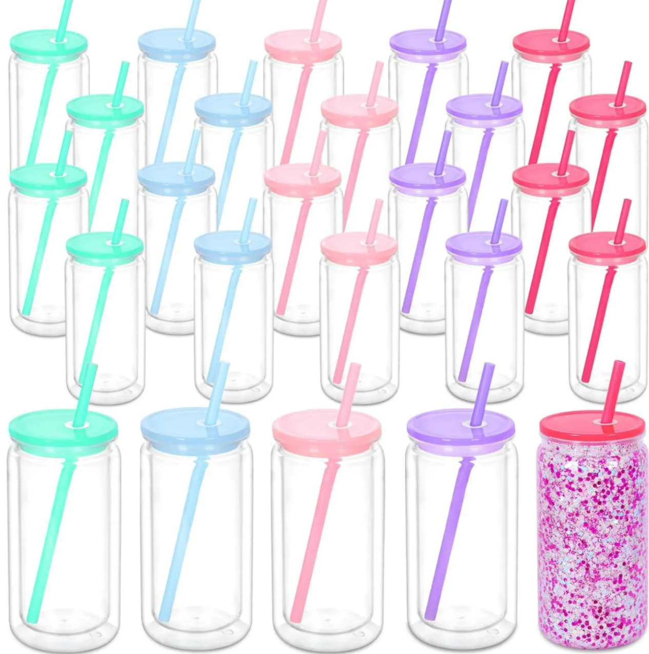 16 oz Acrylic SnowGlobe Tumbler With Color