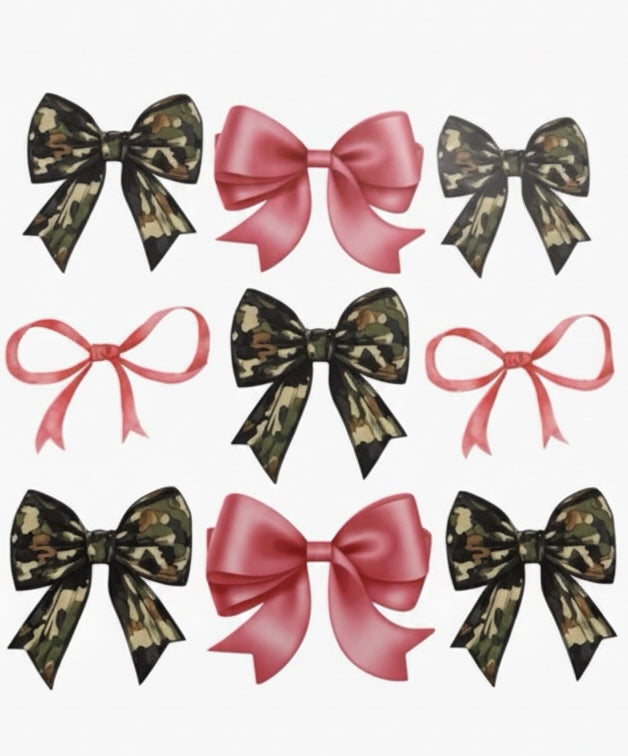 Camo & Pink Bow Transfer