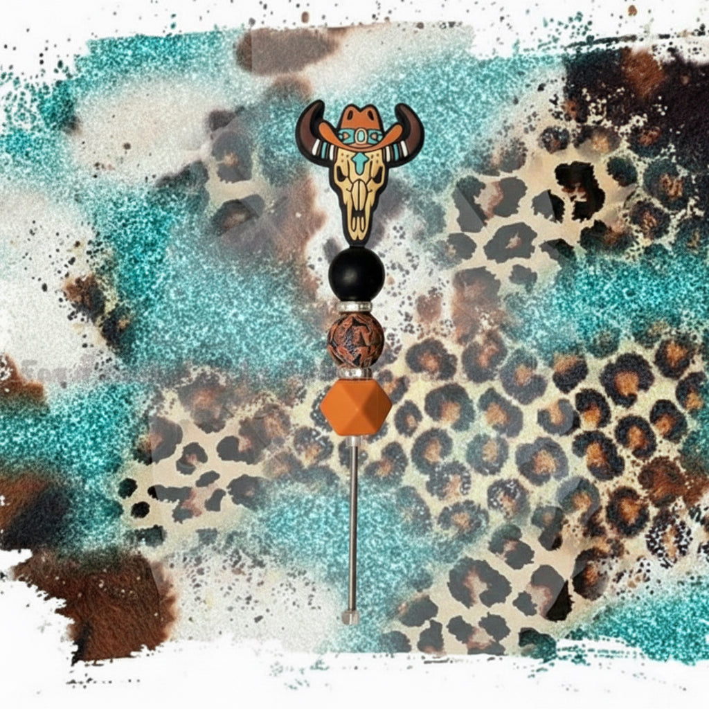 Cow Skull Beaded Pokey Tool