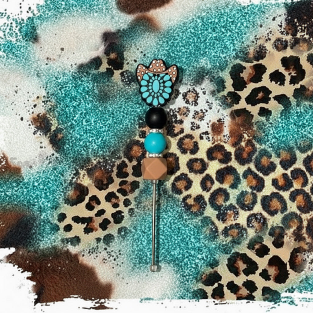 Turquoise Concho Beaded Pokey Tool