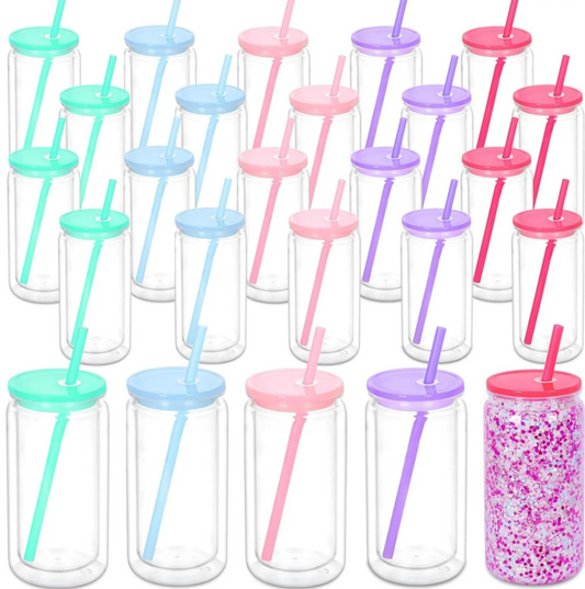 16 oz Acrylic SnowGlobe Tumbler With Color