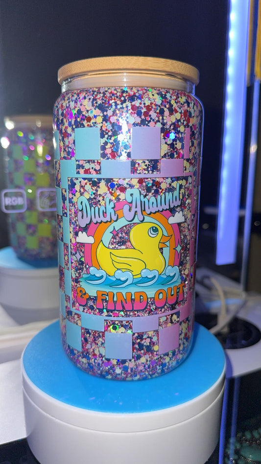 Duck Around & Find Out 16 oz Glass with Handle