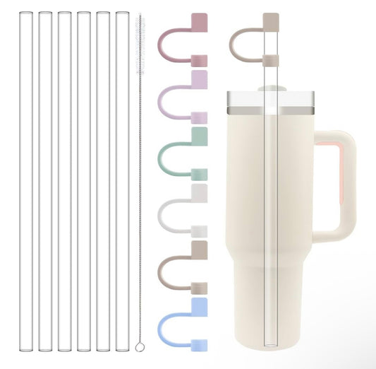 40 oz & 30oz Clear Straws with Straw Topper
