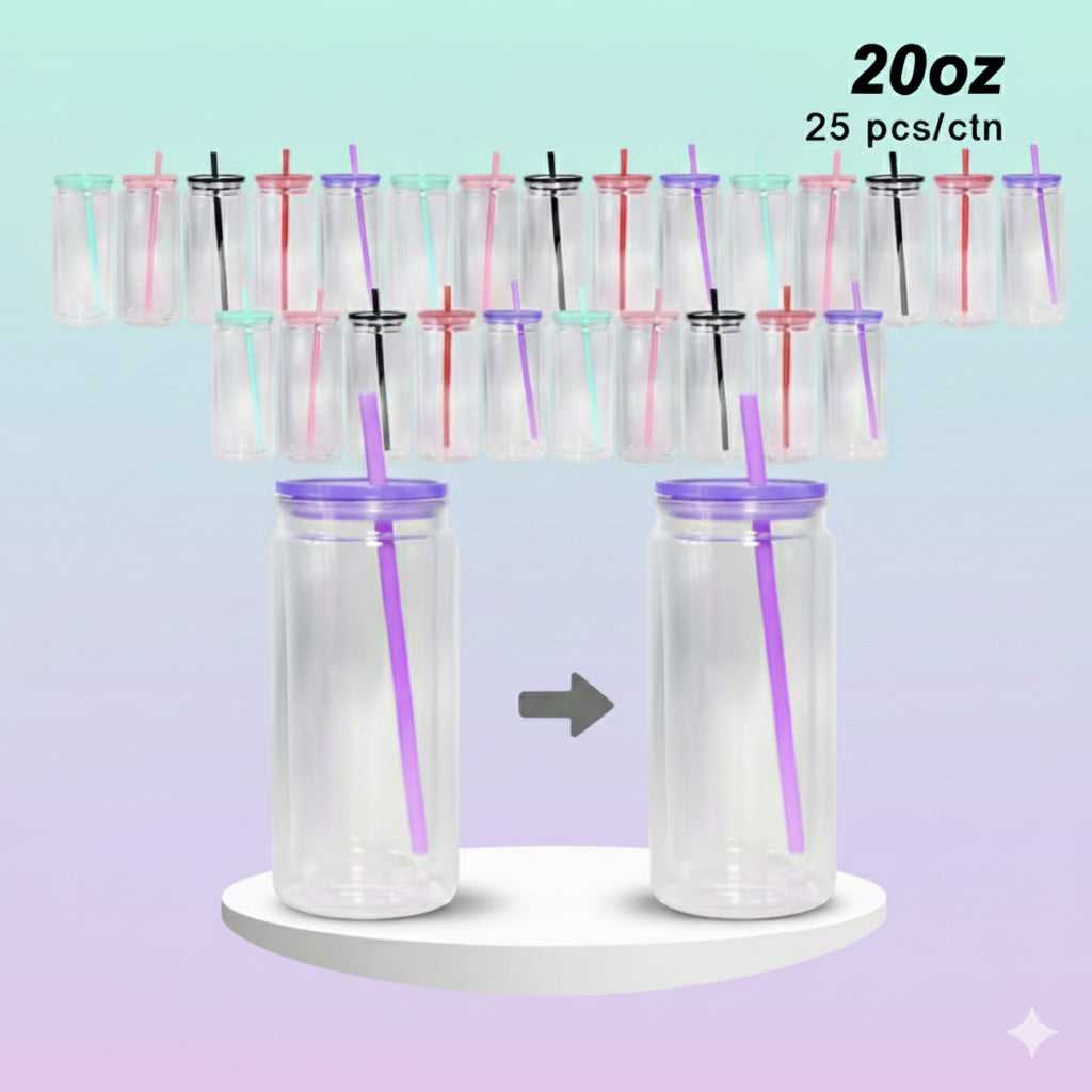 20 oz Acrylic • Colored Lids & Straw