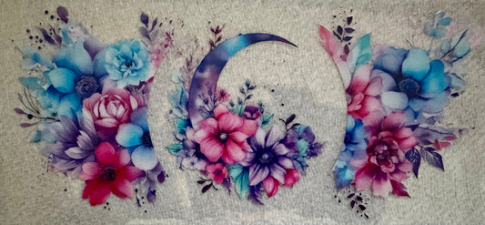 Watercolor Floral Moon #028